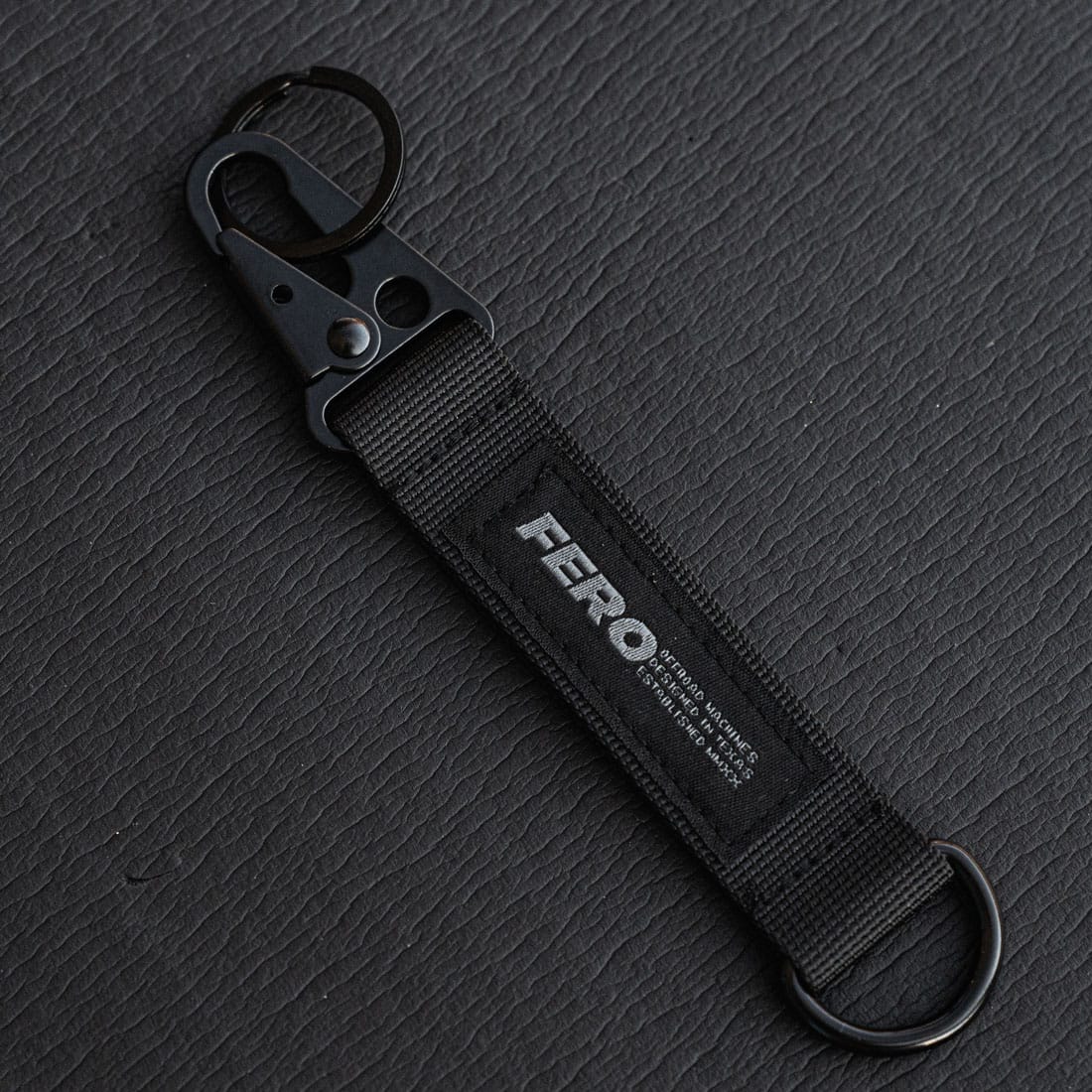 Nylon Clash Hook D-Ring Keychain - Stealth Black