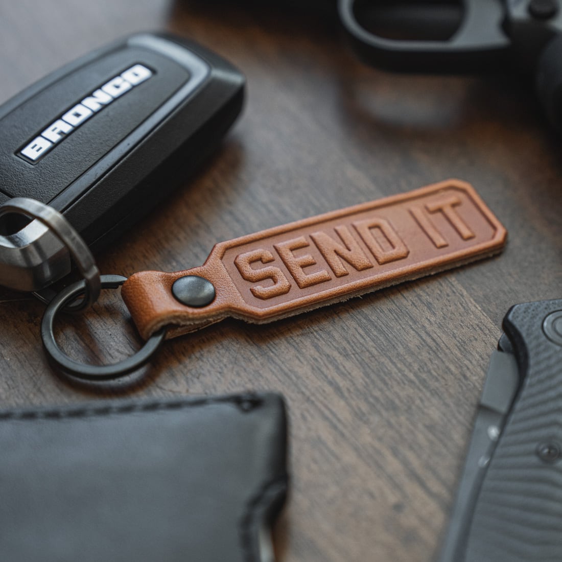 Fero Send It Leather Keychain