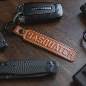 Fero Sasquatch Wordmark Leather Keychain