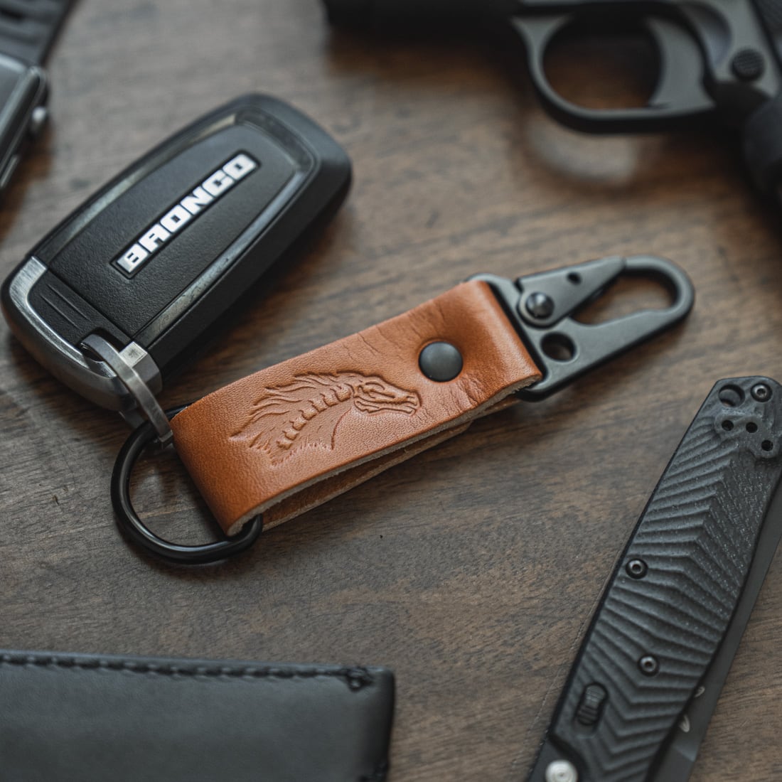 Fero Exohorse Leather Clash Keychain