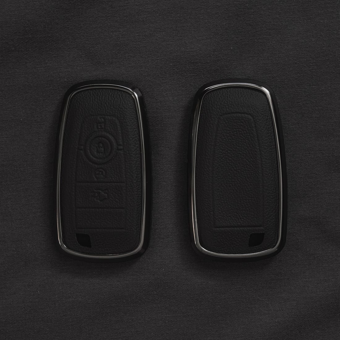 Leather + Aluminum Keyfob Cover for Ford Bronco, Raptor, F-150