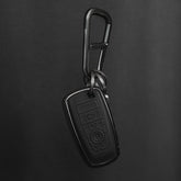 Onyx: Aluminum + Leather Keyfob Cover for Ford Bronco, Raptor, F-150